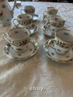Empress Dresden Flowers Demitasse Set Coffee Cups And Saucers