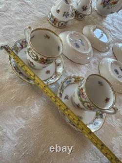 Empress Dresden Flowers Demitasse Set Coffee Cups And Saucers