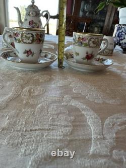 Empress Dresden Flowers Demitasse Set Coffee Cups And Saucers