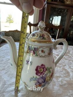 Empress Dresden Flowers Demitasse Set Coffee Cups And Saucers