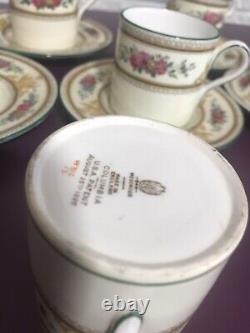 English Wedgwood Bone China Demitasse Cups and Saucers- 1925 Wedgwood Columbia