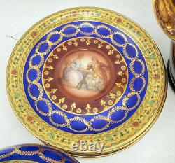 Eschenbach Roswitha Demitasse Tea Coffee Set Cobalt Blue Porcelain 22k Gold 29pc