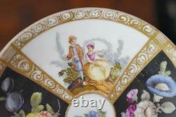 Est Demitasse Cup & Saucer Coll #4 1850 Helena Wolfsohn Dresden Courting Scenes