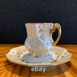 Excellent Limoges Ls & S (lewis Straus & Sons) Painted Demitasse Cup And Saucer