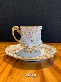 Excellent Limoges Ls & S (lewis Straus & Sons) Painted Demitasse Cup And Saucer