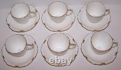 Exquisite Set Of 6 Royal Crown Derby England Regency Demitasse Cups & Saucers