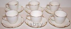 Exquisite Set Of 6 Royal Crown Derby England Regency Demitasse Cups & Saucers