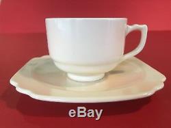 Extremely Rare Ivory Demitasse Cup & Saucer Riviera Century Homer Laughlin MINT