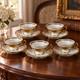 Find Vintage Kpm Poland Fryderyka 5 Demitasse Cups Saucers Gold Leaf Rococo