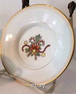 FITZ AND FLOYD St Nicholas SET of 4 DEMITASSE Cups and Saucers Christmas