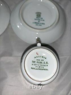 FOUR Sets Of Antique Pennsylvania Railroad Demitasse Cups And Saucers RARE