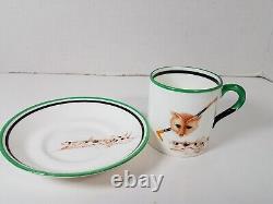 FOX & HUNTING DOGS Vintage Paragon by Appt. Demitasse Coffee Cup and Saucer