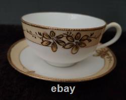 FREE Antique Japanese 6 Demitasse Porcelain Sets & Sugar Bowl Gold Guilded
