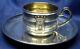 French Sterling Silver Demitasse Cup And Saucer By Louis Coignet Paris C. 1890
