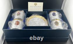 Faberge Imperial Egg Demitasse Boxed Set Of 4 Cups & Saucers Imperial Collection