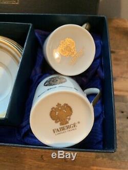 Faberge Imperial Egg Demitasse Cup & Saucer (Set of 4)