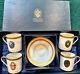 Faberge / Limoges Imperial Egg Demitasse Boxed Set Of 4 Cups & Saucers