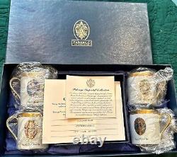 Faberge / Limoges Imperial Egg Demitasse Boxed Set Of 4 Cups & Saucers