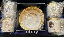 Faberge / Limoges Imperial Egg Demitasse Boxed Set Of 4 Cups & Saucers