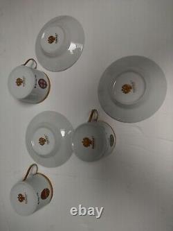 Faberge Limoges Imperial egg Demitasse Set of 3 Cups And Saucers