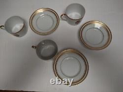 Faberge Limoges Imperial egg Demitasse Set of 3 Cups And Saucers