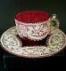Fabulos Fantastic Handmade Moser White Lace Demitasse Cup And Saucer. 19th C