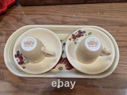 Fiesta 2017 HLCCA Clematis Bread Tray, 2 sets Demitasse Cups, Saucers