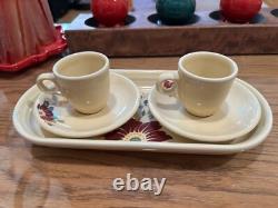 Fiesta 2017 HLCCA Clematis Bread Tray, 2 sets Demitasse Cups, Saucers