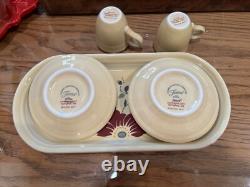 Fiesta 2017 HLCCA Clematis Bread Tray, 2 sets Demitasse Cups, Saucers