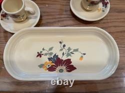Fiesta 2017 HLCCA Clematis Bread Tray, 2 sets Demitasse Cups, Saucers