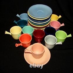 Fiesta AD Demitasse Espresso Cup and Saucer Stick Handle 12 Discontinued Sets