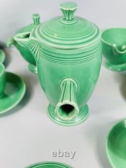 Fiestaware 18Pcs Green Demitasse Complete Set Creamer Cups Saucers Coffee Pot