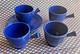 Fiestaware Vtg Cobalt Blue Demitasse Coffee Cup Saucer Set Stick Handle Tea Mug