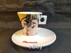 Fiorucci Pop Art Post Modern Demitasse Espresso Cups & Saucers 4pc Set
