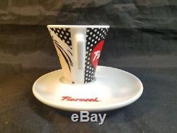 Fiorucci Pop Art Post Modern Demitasse Espresso Cups & Saucers 4pc Set