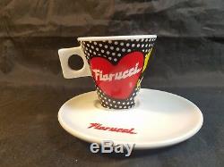 Fiorucci Pop Art Post Modern Demitasse Espresso Cups & Saucers 4pc Set