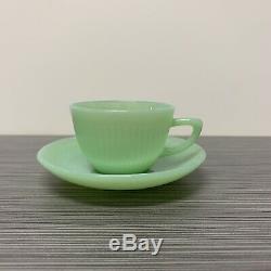 Fire King Jadite / Jadeite / Jade-ite Jane Ray Demitasse Cup And Saucer Set (1)