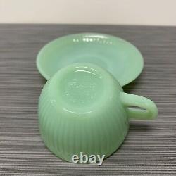 Fire King Jadite / Jadeite / Jade-ite Jane Ray Demitasse Cup And Saucer Set (1)