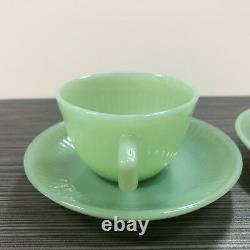 Fire King Jadite / Jadeite / Jade-ite Jane Ray Demitasse Cup And Saucer Set (1)