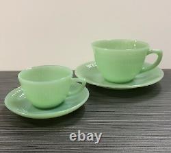 Fire King Jadite / Jadeite / Jade-ite Jane Ray Demitasse Cup And Saucer Set (1)