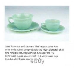 Fire King Jadite / Jadeite / Jade-ite Jane Ray Demitasse Cup And Saucer Set (1)