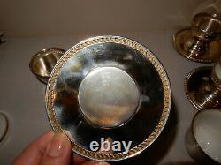 Fisher 670g Sterling Silver Demitasse Cups + Saucers Rosenthal Inserts SET OF 12