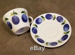 Flat Demitasse Cup & Saucer Set Prunus Stigl Gustavsberg Sweden ORIGINAL VINTAGE