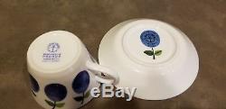 Flat Demitasse Cup & Saucer Set Prunus Stigl Gustavsberg Sweden ORIGINAL VINTAGE