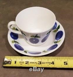 Flat Demitasse Cup & Saucer Set Prunus Stigl Gustavsberg Sweden ORIGINAL VINTAGE