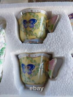 Formalities by Baum Bros 6 Vintage Butterfly Demitasse Tea Cups And Saucers