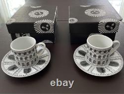Fornasetti Architettura Demitasse Cup Saucer Pair Boxed Used Italy
