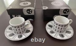 Fornasetti Architettura Demitasse Cup Saucer Pair Boxed Used Italy