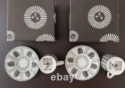 Fornasetti Architettura Demitasse Cup Saucer Pair Boxed Used Italy