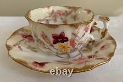 Four Antique H & Co (Hammersley) Demitasse Cups & Saucers RD150153 ca. 1887